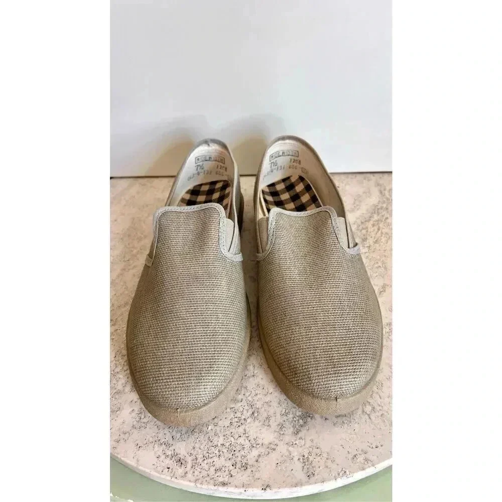 Unbranded‎ Mens Brown Solid Canvas Slip On Loafer Shoes Size 7.5